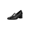 Estilo Minimalista Zapatos de Cuero Mocasines para el Trabajo Otoño 2026 Tacón Grueso Tacón Medio Punta Cuadrada Zapatos Pequeños de Cuero Piel Genuina Corte Profundo Zapatos Individuales Mujer