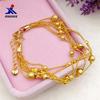 Suministro transfronterizo de pulsera de seis hilos de cuentas esmeriladas chapadas en oro, joyería de imitación de oro electrochapado en latón, pulsera de estilo nacional para damas