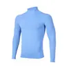 Outono e Inverno Novo Estilo Gola Alta Meias-Calças Masculinas Esportivas Manga Longa Secagem Rápida Roupa Fitness Bola Corrida Treinamento Camiseta Base