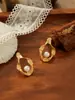 Brincos Borboleta Estilo Coreano para Mulheres Europeus e Americanos Aço Inoxidável Ouro 18K Assimetricos Asas em Formato de Coração Vazados Brincos Brincos