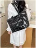 Bolso tote nuevo, personalizado, elegante, simple para mujer con estampado de letras, casual, gran capacidad, simple, adecuado para ir al trabajo, bolso de mano para mujer