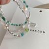 Pulsera de perla de agua dulce verde cristal para mujer ins2022 nuevo diseño para amigas joyería de cuentas de nicho