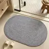 Alfombra de baño sencilla tejida de lino, alfombra absorbente de agua y antideslizante para la entrada del baño, de secado rápido, resistente a la suciedad y duradera