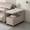Nova mesa de centro móvel para espaços pequenos, armário lateral para sala de estar, armário de sofá, armário lateral inteligente de luxo leve, mesa lateral minimalista moderna