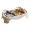 Dispensador Doble de Acero Inoxidable para Comida y Agua para Mascotas para Uso en Casa, Adecuado para Perros y Gatos, Suministros para el Hogar al por Mayor