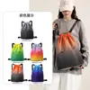 Mochila con cordón de color degradado para mujer, bolsa de mamá, bolsa de almacenamiento plegable, bolsa de viaje, mochila deportiva de viaje