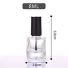 Frascos Transparentes Redondos e Quadrados para Esmalte 5ml 10ml 15ml Frascos de Vidro para Cosméticos com Tampa e Pincel