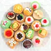 Hambúrguer de Ovo Artificial Sobremesa Café da Manhã Pão Acessórios de Resina Chaveiro Brinquedo de Comida Tarte Bolo Pingente Materiais DIY