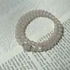 Novo Estilo Chinês Branco Cinzeiro Lua Crescente Círculo Duplo Pulseira Empilhada Exquisita Simples Moda Elegante Versátil Pulseira de Namorada para Mulheres