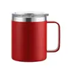 Caneca de aço inoxidável 304 12oz transfronteiriça com alça, copo térmico para casa e escritório, copo de café portátil para atividades ao ar livre