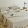 Cubierta de Cama Individual de Algodón Lavado a la Arena Coreano Encaje de Hilo Arrugado Funda de Almohada Individual Cubierta de Edredón Individual Ropa de Cama de Algodón Acolchado Normcore