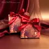 Bolsa de regalo con lazo rojo, bolsa para dulces, bolsa de embalaje para regalo navideño con cinta, bolsa pequeña para regalo de cuidado de la piel