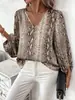 Nuevos Tops de Moda Elegantes para Mujer con Estampado de Leopardo y Cuello en V, Transfronterizos Europeos y Americanos, Estación Independiente de Amazon Aliexpress
