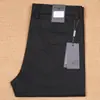 Pantalones rectos elásticos de algodón de fibra larga finos para primavera y verano serie Z jiejia de una línea con bolsillo absorbentes para hombre de negocios casual