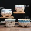 Vaso de flor de suculenta em cerâmica com prato, oferta especial, diâmetro grande, tamanho grande, vaso criativo para suculentas de casa