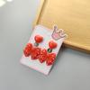 Moda infantil estilo coreano resina acrílica encantador clip para oreja de dibujos animados colgante de lazo de puntos pendientes de estudiante