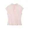 Comercio Exterior Transfronterizo Verano Nuevo Estilo Europeo y Americano Moda Femenina Casual Holgado Top de Popelina con Decoración de Lazo