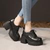 Sapatos Plataforma de Solado Grosso, Novo Estilo Outono, de Salto Alto, Salto Grosso, Aumentadores de Altura, Sapatos Casuais Versáteis Femininos