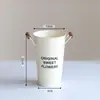 Balde de Lata Estilo Americano para Arranjos Florais, Balde Decorativo de Ferro para Flores, Balde de Chão para Flores Secas, Balde Universal para Flores para Uso Doméstico