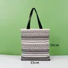 Bolsa de lona con estampado étnico hecha a medida, gran capacidad, bolso de mano para mujer, diseño impreso, correa de hombro reforzada, bolsa de compras