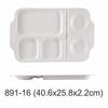 Plato Blanco de Melamina Dividido para Comida Rápida para Uso Comercial en Cafeterías Escolares y Restaurantes, Plato de Plástico Resistente a la Rotura con Múltiples Compartimentos Vajilla