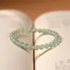 Pulsera Pequeña Fresca de Ágata Azul Turquesa con Cuentas de Transferencia Círculo Único Cristal de Fresa Verde Nueva Cristal Chino Simple Apilada para Usar Pulsera Versátil