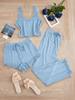 Popular Conjunto de Renda Transfronteiriço de Três Peças Camisola Shorts Calças Pijama Feminino Slim Elástico Cabelo