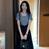 Vestido para Mujer 2026 Verano Nuevo Elegante y Moderno de Longitud Media Juvenil con Tirantes Elegante Conjunto de Dos Piezas