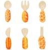 Simulación Miniatura Casa de Muñecas Cesta de Bambú Cesta Tejida Modelo Comida Juego Adornos Hecho a Mano DIY Mini Pan Plato de Cena Accesorios