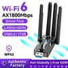 Placa de Rede Sem Fio Personalizada Grátis Wifi6 Sem Driver Bluetooth Dois em Um Receptor Wifi Dual-Band 1800m Usb3.0