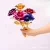 Cor Folha de Ouro 24K Rosa Cravo Dia dos Namorados Dia das Mães Festival Qixi Simulação Luminosa Flor Preservada