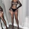 Talla grande tirantes europeos y americanos redes de pesca hueco hermana gorda ropa interior sexy para mujer tentación de quitarse el mono Lencería