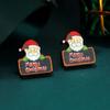 Pendientes de tuerca de Navidad de madera europeos y americanos, copo de nieve, botas, pendientes de árbol de Navidad, calcetines de Navidad pequeños de dibujos animados para mujer, pendientes de tuerca, regalo