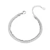 Cadena de hueso de serpiente plana brillante, pulsera de doble capa, única y hermosa, perfecta para uso personal, cadena para labio, pulsera reluciente, se puede usar en capas