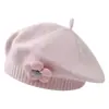Chapéus de Bebê para Primavera e Outono, Boinas Florais Fofas para Recém-Nascidos, Gorros de Tricô Infantis para Meninos e Meninas, Chapéus de Artista da Moda