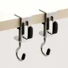 Gancho lindo de bola de carbón negro, no requiere perforación, portátil, doble gancho desmontable y ajustable para escritorio de dormitorio estudiantil y salón de clases