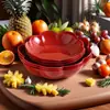 Plato Grande de Fruta Roja para Ocasiones Festivas, Bol para Fruta para Uso en Casa, Ensaladera, Caja de Dulces, Frutos Secos y Snacks, Regalo de Inauguración