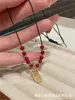 Colar de Contas Doce Bênção para Mulheres Estilo Ano Novo 2025 Colar Puramente Feito à Mão Simples e Versátil Acessórios de Puxar