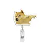 Rollo Acrílico Retráctil Humorístico con Hebilla de Tirar Divertida, Insignia Divertida Fácil de Tirar, Nuevo Diseño de Cabeza de Perro con Clip de Cocodrilo