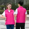 Chaleco de voluntario estampado personalizado logo chaleco rojo campaña publicitaria camisa cultural uniforme ropa de trabajo al por mayor hecho a medida