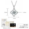 Colar de diamante moissanite, prata de lei S925, um pingente de trevo de quatro folhas delicado e luxuoso com um design único, um colar moderno e versátil