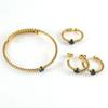 Traje de joyería simple de acero de titanio transfronterizo de 18k para mujer, anillo de circonita de acero inoxidable INS, pulsera de alta gama, joyería al por mayor