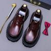 Zapatos Casuales de Cuero de Vaca, Cuero Genuino, Suela Gruesa, Ligeros, Estilo Coreano, Mocasines Slip-On de Moda para Hombre, Estilo Británico, Versátiles para Negocios