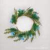 Accesorios de diseño de sitio de ratán navideño transfronterizo de comercio exterior, guirnaldas navideñas de 25 cm, decoraciones para puertas, guirnaldas navideñas colgantes