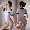 Productos transfronterizos policía sexy lencería body abierto show de juegos uniforme una generación de pelo