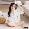 Comércio Exterior Meninas Verão Manga Curta Seda de Gelo Fino Desenho Animado Família Sanrio Combinando Conjunto de Roupa para Casa para Meninas Pequenas e Bebês