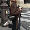 2025 Nuevo Comercio Exterior Transfronterizo Ropa de Mujer Europea y Americana Amazon Abrigo Corto de Lana de Moda con Solapa Grande y Cinturón