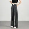 Pantalones de Pierna Ancha para Mujer 2026 Estilo Nuevo Negro Holgado de Cintura Alta Adelgazantes Fluidos Tencel Casuales Pantalones de Verano Finos para Mujer