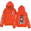 Ropa de Hombre Transfronteriza 2024 Sudadera de Anime Japonés Mikasa Ackerman Sudadera con Capucha Estampada Otoño/Invierno Chaqueta de Moda Urbana
