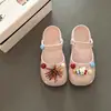 Tamancos Coloridos de Contas de Arroz com Desenho de Fogos de Artifício para Meninas, Estilo Fofo de Verão, Sandálias de Solado Grosso Antiderrapantes de Encaixar para Uso Externo
